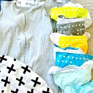 Halo sleepsacks, Alva Baby cloth diapers + FINS swim diapers